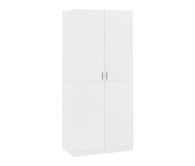 Armario príncipe 2 puertas diseño minimalista blanco 90x200x52 cm