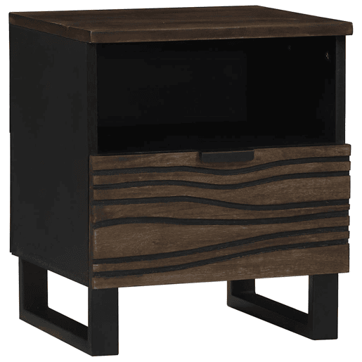 Mesa De Cabeceira - Mesinha De Cabeceira com gaveta Nogueira 40 x 33 x 46 cm