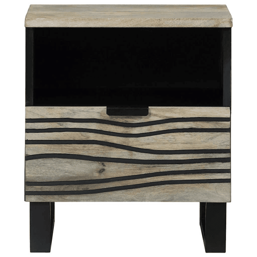 Mesa De Cabeceira - Mesinha De Cabeceira com gaveta Branco e preto 40 x 33 x 46 cm