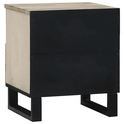 Mesa De Cabeceira - Mesinha De Cabeceira com gaveta Branco e preto 40 x 33 x 46 cm