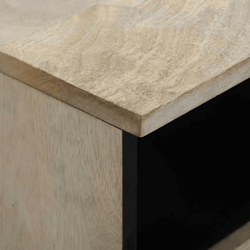 Mesa De Cabeceira - Mesinha De Cabeceira com gaveta Branco e preto 40 x 33 x 46 cm