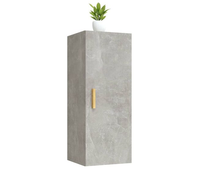 Armario de pared cuby tirador con 2 estantes gris 90x34,5x34 cm
