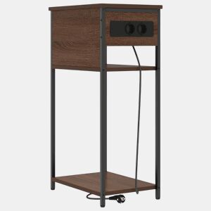 Mesa De Cabeceira - Mesinha De Cabeceira Carvalho castanho 41 x 28 x 76 cm
