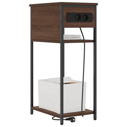 Mesa De Cabeceira - Mesinha De Cabeceira Carvalho castanho 41 x 28 x 76 cm
