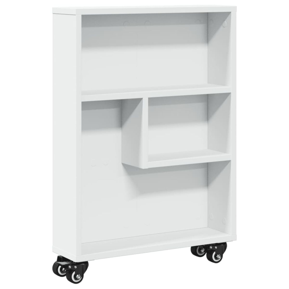 Carrito auxiliar lombarda 3 compartimentos con ruedas blanco 68x48x13 cm