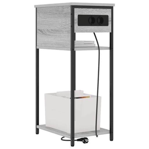 Mesa De Cabeceira - Mesinha De Cabeceira Sonoma cinzento 41 x 28 x 76 cm