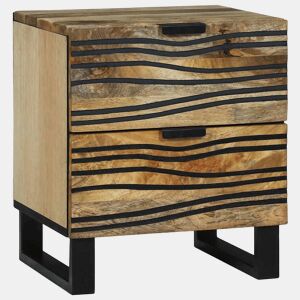 Lote de 2 Mesa De Cabeceira - Mesinha De Cabeceira com gaveta Castanho 40 x 33 x 46 cm