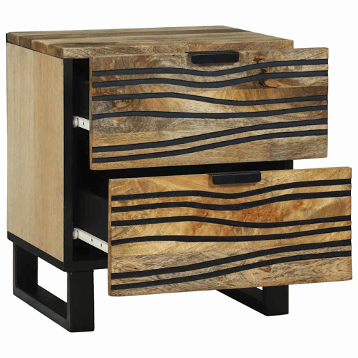 Lote de 2 Mesa De Cabeceira - Mesinha De Cabeceira com gaveta Castanho 40 x 33 x 46 cm