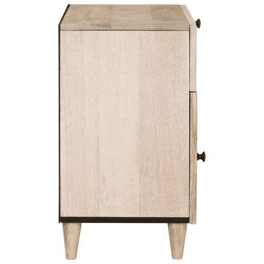 Mesa De Cabeceira - Mesinha De Cabeceira com gaveta com porta Bege 50 x 33 x 60 cm