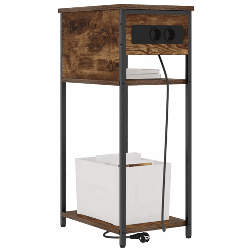Mesa De Cabeceira - Mesinha De Cabeceira Carvalho fumado 41 x 28 x 76 cm