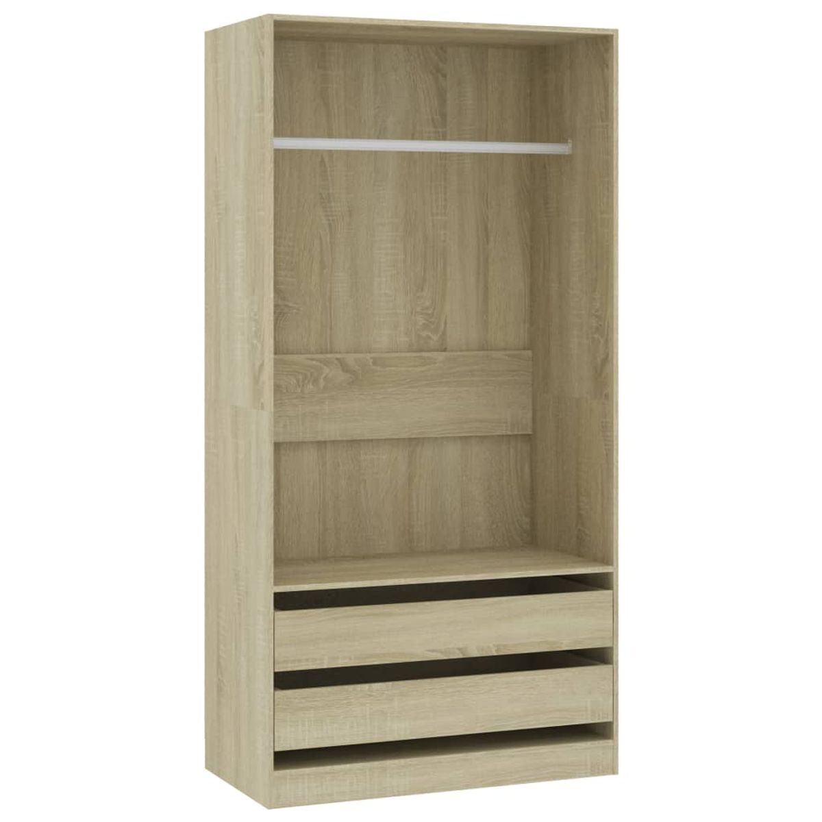 Armario dafne sin puertas 2 cajones natural 200x100x50 cm