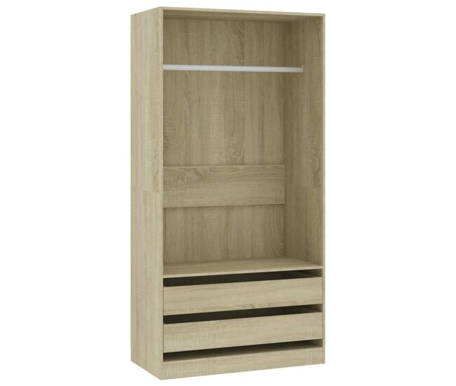 Armario dafne sin puertas 2 cajones natural 200x100x50 cm