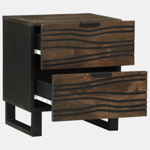 Lote de 2 Mesa De Cabeceira - Mesinha De Cabeceira com gaveta Nogueira 40 x 33 x 46 cm