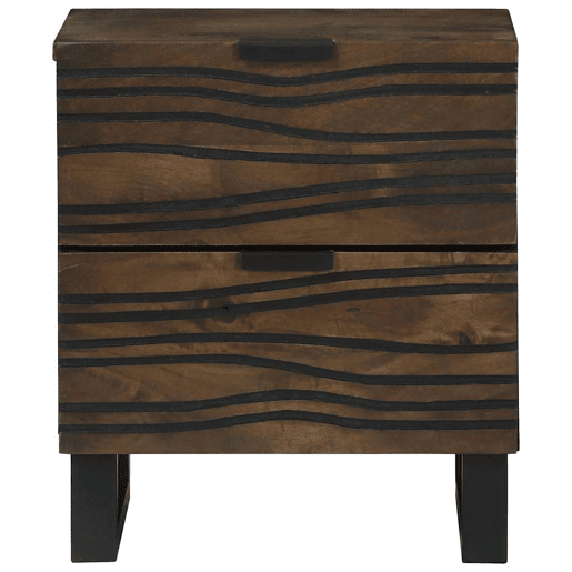 Lote de 2 Mesa De Cabeceira - Mesinha De Cabeceira com gaveta Nogueira 40 x 33 x 46 cm