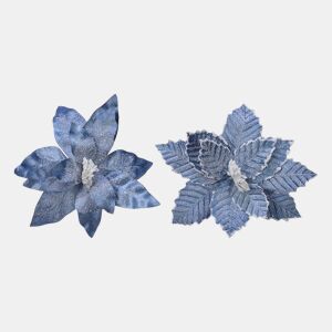 Flor Decorativa Azul Natal Ø 34 x 6 cm
