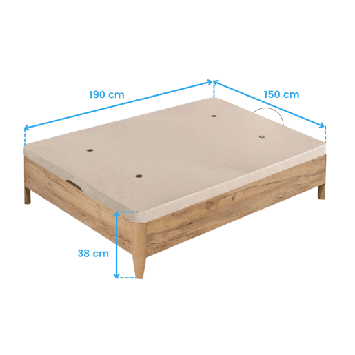 Canapé 150x190 cm Cope Amazonas Tampa anti-curvatura reforçada em madeira de carvalho abertura manual interior a gás 18,5 cm pés em faia 11 cm Canapé 150x190 cm Cope Amazonas Tampa anti-curvatura reforçada em madeira de carvalho abertura manual interior a gás 18,5 cm pés em faia 11 cm