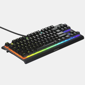 Teclado Gaming SteelSeries APEX 3 TKL Preto Qwerty espanhol