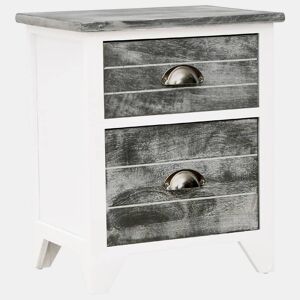vidaXL Mesa-de-cabeceira 38x28x45 cm madeira paulownia cinzentobranco
