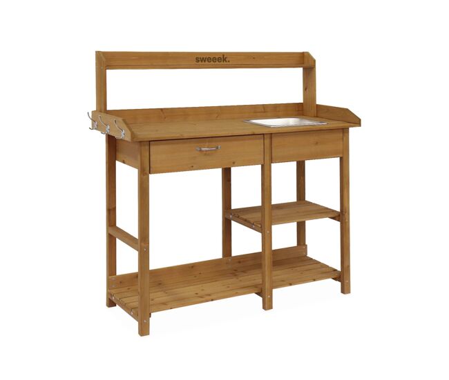 Mesa de madera para macetas, capucine, madera, 117x45x121 cm