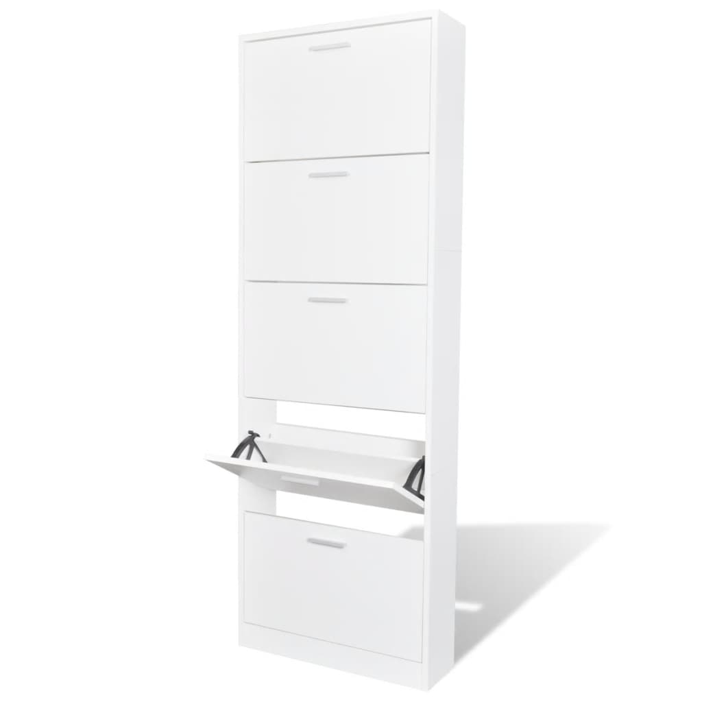 Vidaxl mueble zapatero blanco con 5 compartimentos