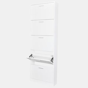 Sapateira com 5 compartimentos em madeira branco