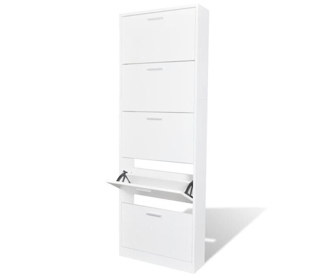 Vidaxl mueble zapatero blanco con 5 compartimentos