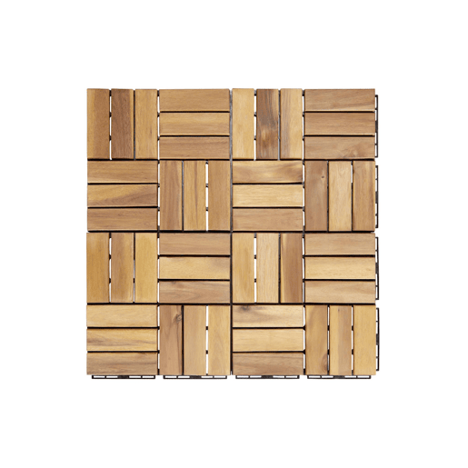 Conjunto de ladrilhos de madeira para pátio de 30x30cm, Sarrafo, Madeira, 30x30x1.9 cm