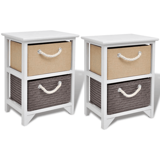 vidaXL Mesa de cabeceira, 2 pcs, madeira