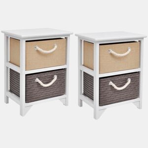 vidaXL Mesa de cabeceira, 2 pcs, madeira