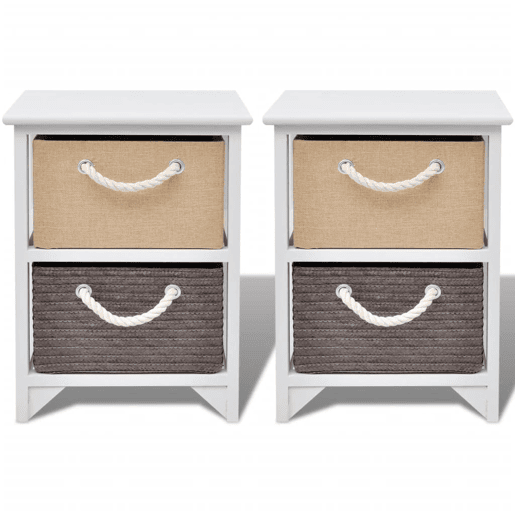 vidaXL Mesa de cabeceira, 2 pcs, madeira
