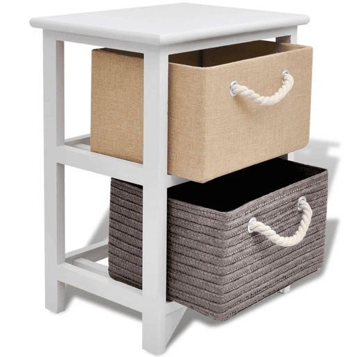 vidaXL Mesa de cabeceira, 2 pcs, madeira