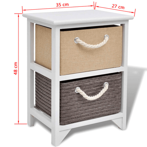 vidaXL Mesa de cabeceira, 2 pcs, madeira