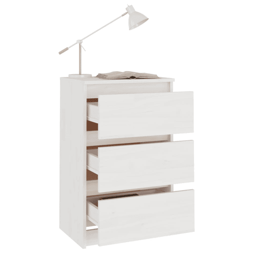 Mesa De Cabeceira - Mesinha De Cabeceira 40x29,5x64 cm madeira de pinho maciça branco