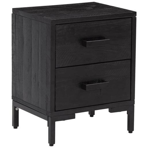 Mesa De Cabeceira - Mesinha De Cabeceira 36x30x45 cm pinho maciço preto Mesa De Cabeceira - Mesinha De Cabeceira 36x30x45 cm pinho maciço preto