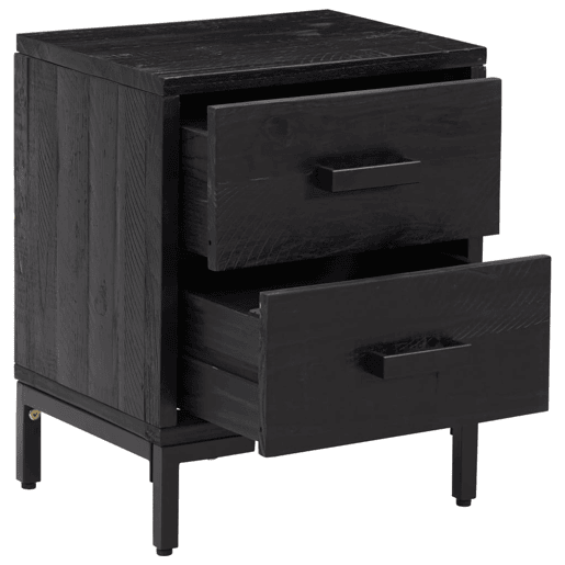 Mesa De Cabeceira - Mesinha De Cabeceira 36x30x45 cm pinho maciço preto Mesa De Cabeceira - Mesinha De Cabeceira 36x30x45 cm pinho maciço preto