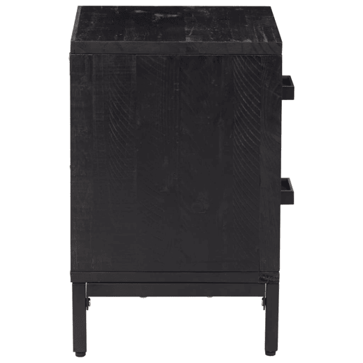 Mesa De Cabeceira - Mesinha De Cabeceira 36x30x45 cm pinho maciço preto Mesa De Cabeceira - Mesinha De Cabeceira 36x30x45 cm pinho maciço preto