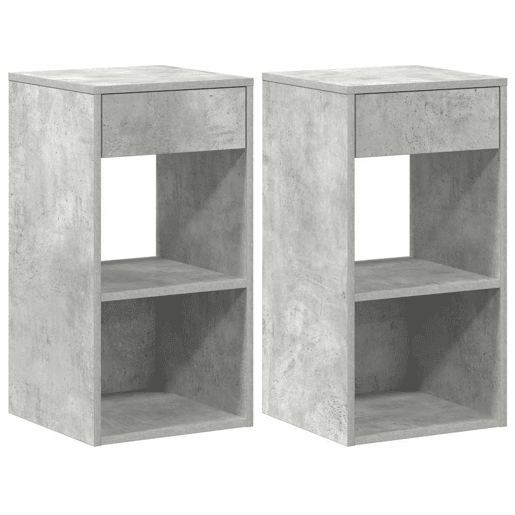 Lote de 2 Mesa De Cabeceira - Mesinha De Cabeceira c gaveta 35x34x66,5cm cinzento cimento