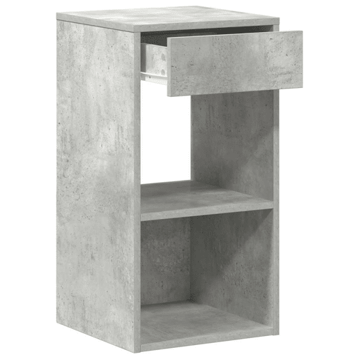 Lote de 2 Mesa De Cabeceira - Mesinha De Cabeceira c gaveta 35x34x66,5cm cinzento cimento