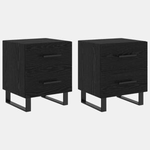 Lote de 2 Mesa De Cabeceira Mesinha De Cabeceira - Carvalho preto 40 x 35 x 47,5 cm