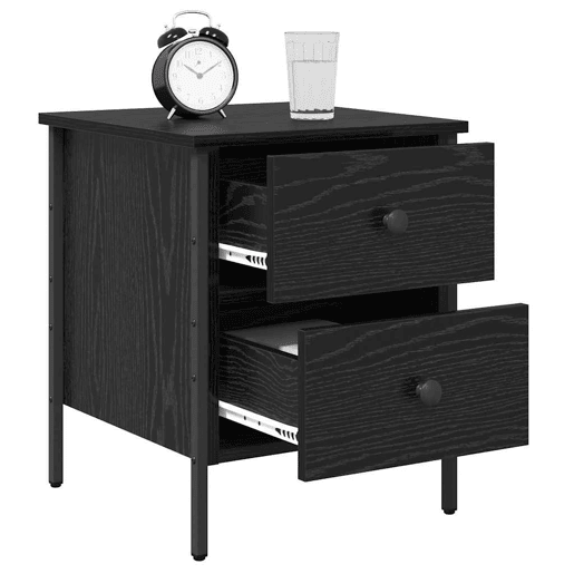 Mesa De Cabeceira Mesinha De Cabeceira - com gaveta Carvalho preto 40 x 42 x 50 cm