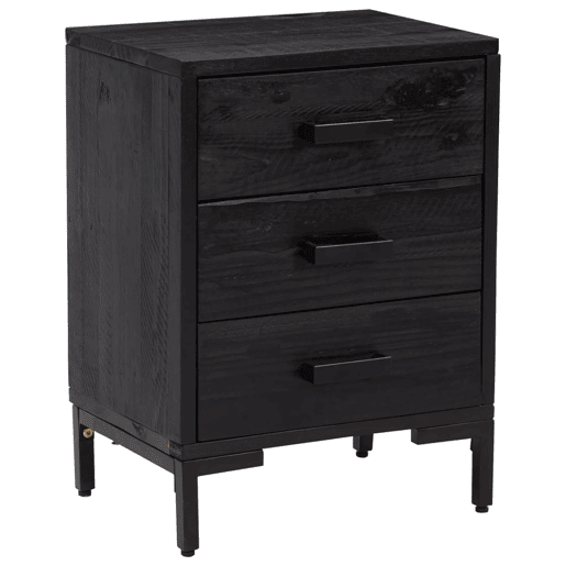 Mesa De Cabeceira - Mesinha De Cabeceira 40x30x55 cm pinho reciclado maciço preto