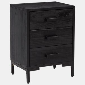 Mesa De Cabeceira - Mesinha De Cabeceira 40x30x55 cm pinho reciclado maciço preto