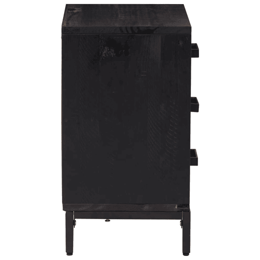 Mesa De Cabeceira - Mesinha De Cabeceira 40x30x55 cm pinho reciclado maciço preto