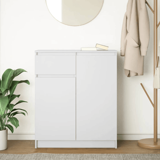 vidaXL Aparador c gaveta 71x35x84 cm derivados de madeira branco