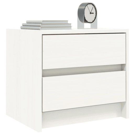 Mesa De Cabeceira - Mesinha De Cabeceira 40x31x35,5 cm madeira de pinho maciça branco Mesa De Cabeceira - Mesinha De Cabeceira 40x31x35,5 cm madeira de pinho maciça branco
