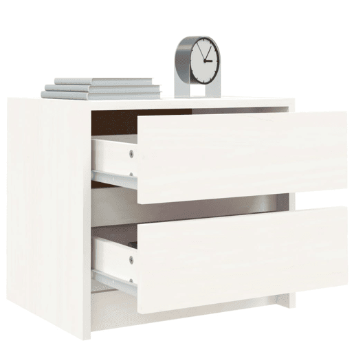 Mesa De Cabeceira - Mesinha De Cabeceira 40x31x35,5 cm madeira de pinho maciça branco Mesa De Cabeceira - Mesinha De Cabeceira 40x31x35,5 cm madeira de pinho maciça branco