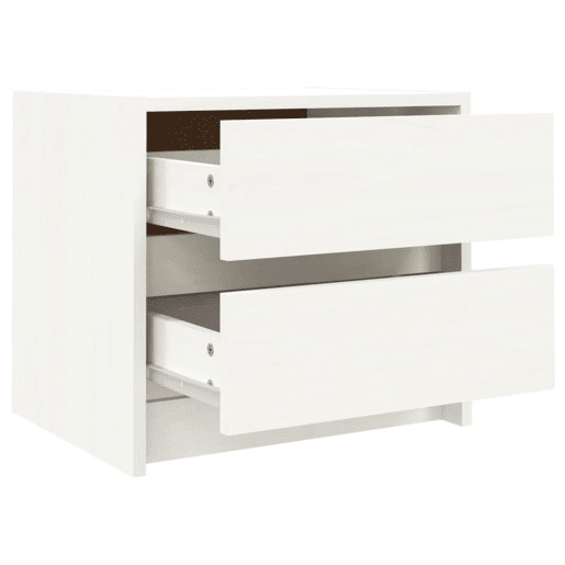 Mesa De Cabeceira - Mesinha De Cabeceira 40x31x35,5 cm madeira de pinho maciça branco Mesa De Cabeceira - Mesinha De Cabeceira 40x31x35,5 cm madeira de pinho maciça branco