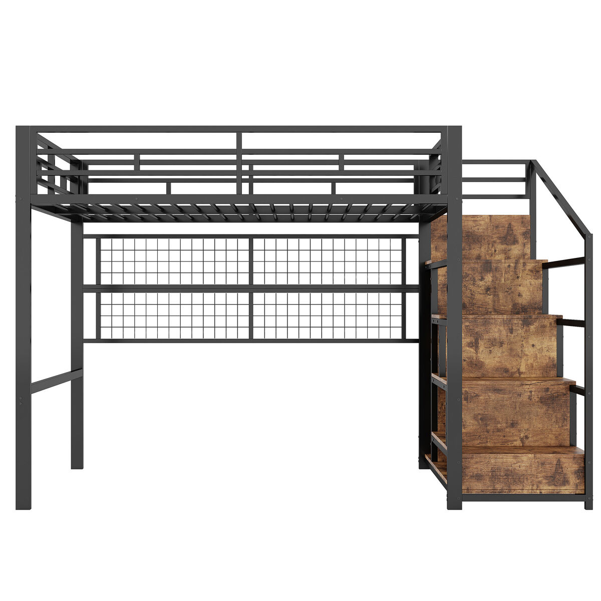 Cama alta para niños 144x254 Negro
