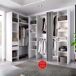 Armario vestidor Suit reversible cajones + barras + columnas 164 Armario vestidor Suit reversible cajones + barras + columnas 164 Blanco