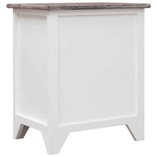 vidaXL Mesa de cabeceira 38x28x45 cm madeira paulownia castanhobranco vidaXL Mesa de cabeceira 38x28x45 cm madeira paulownia castanhobranco